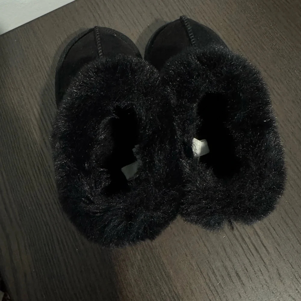 Toddler Piper Faux Fur Cuff Scuff Slippers‎ Boots Cat & Jack 9 black boys girls